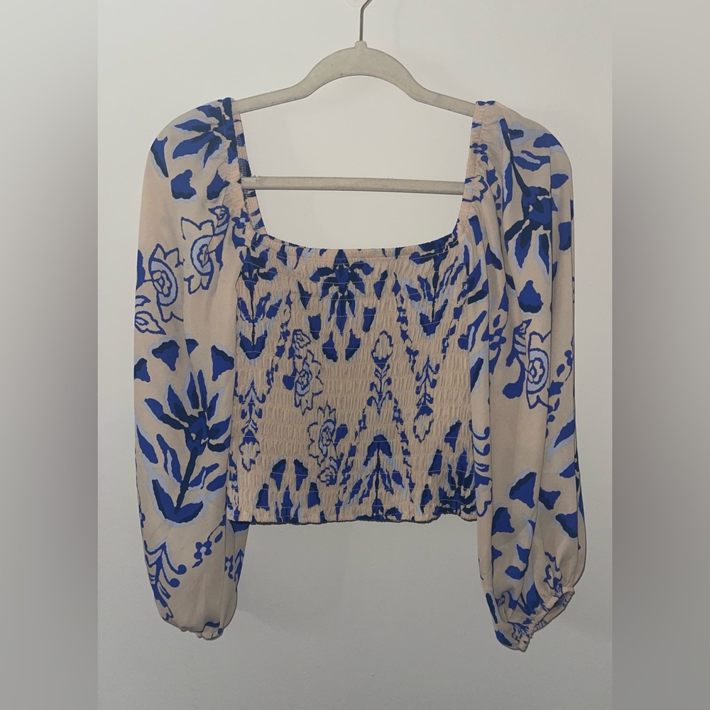 Sienna Sky Blue and Cream Blouse